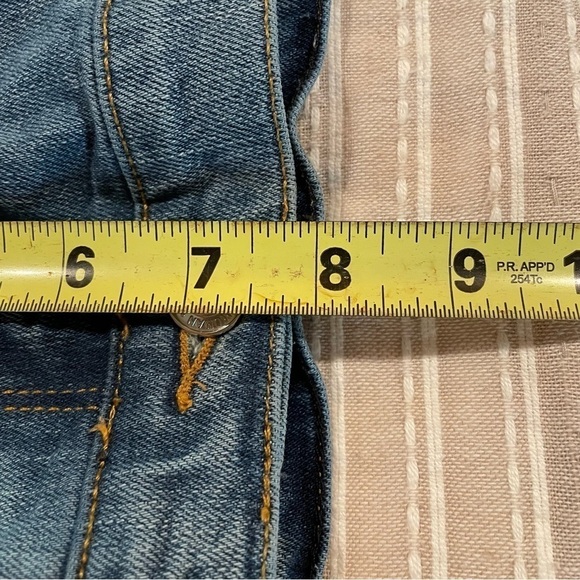 Zara Woman Medium Rise Slim Fit Straight Leg Stretch Distressed Denim Jeans 4 - Picture 10 of 11